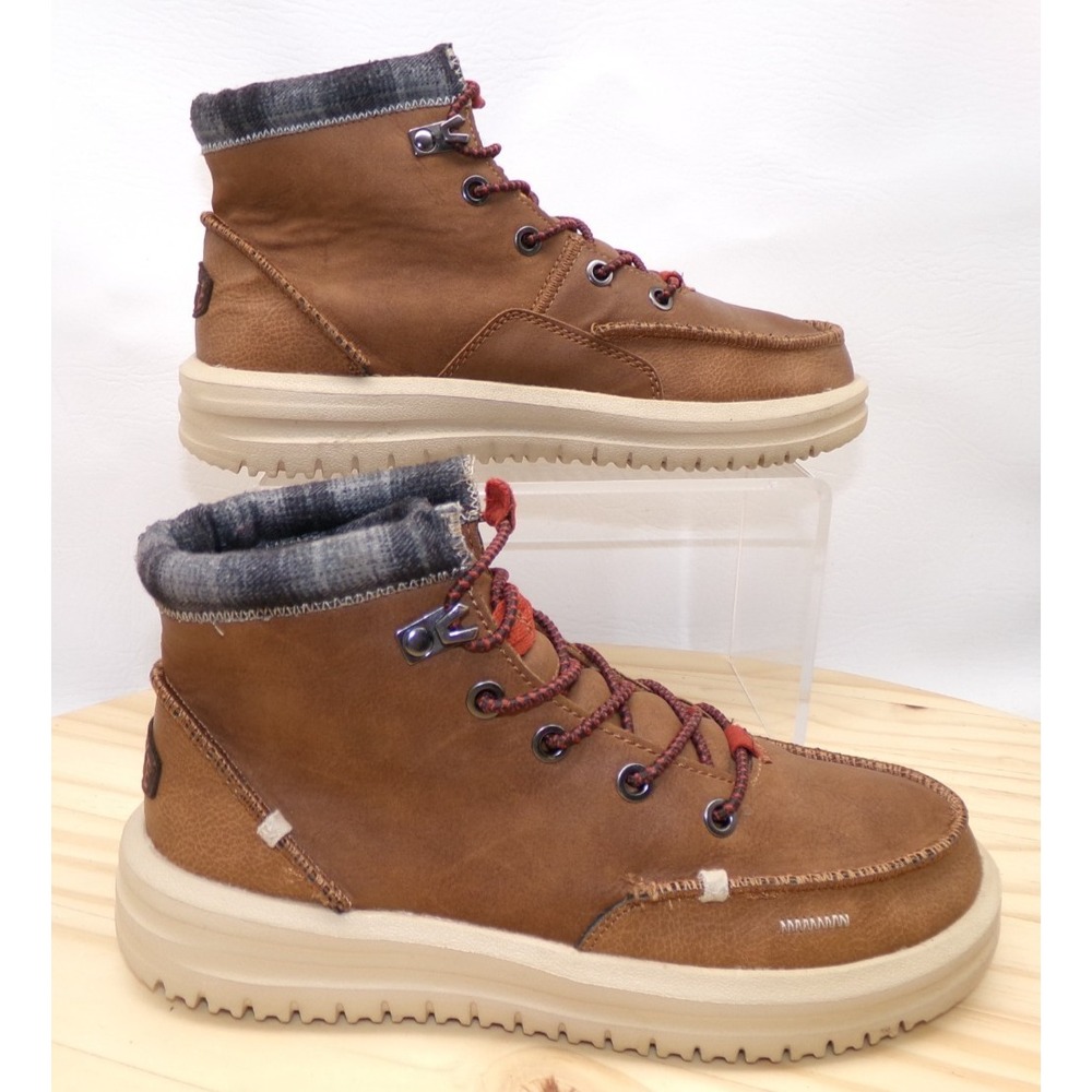 Hey Dude Bradley Y Classic Boots Youth Junior Cognac Brown Size J4 Chukka Boots